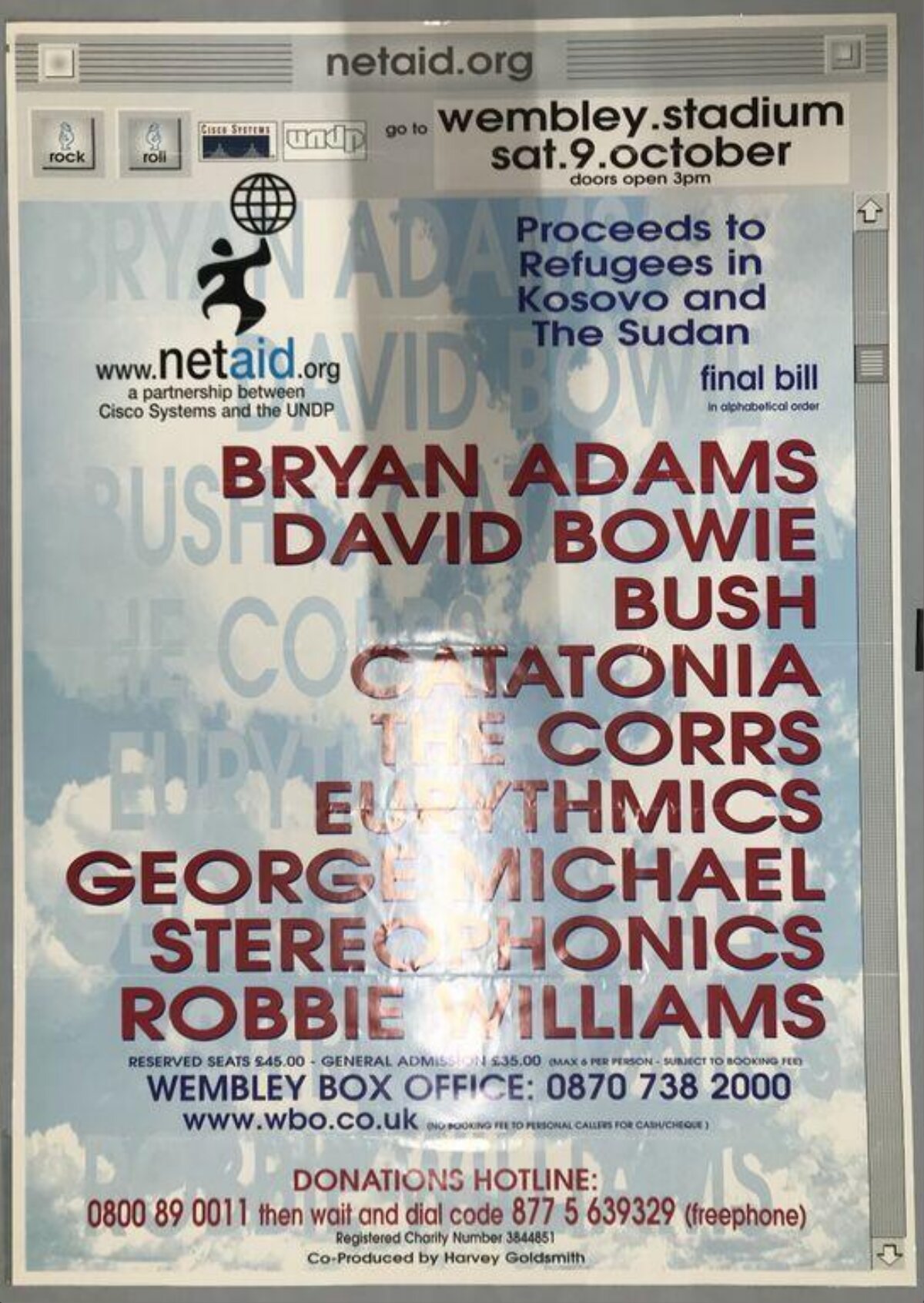 NetAid Wembley Charity Concert Poster