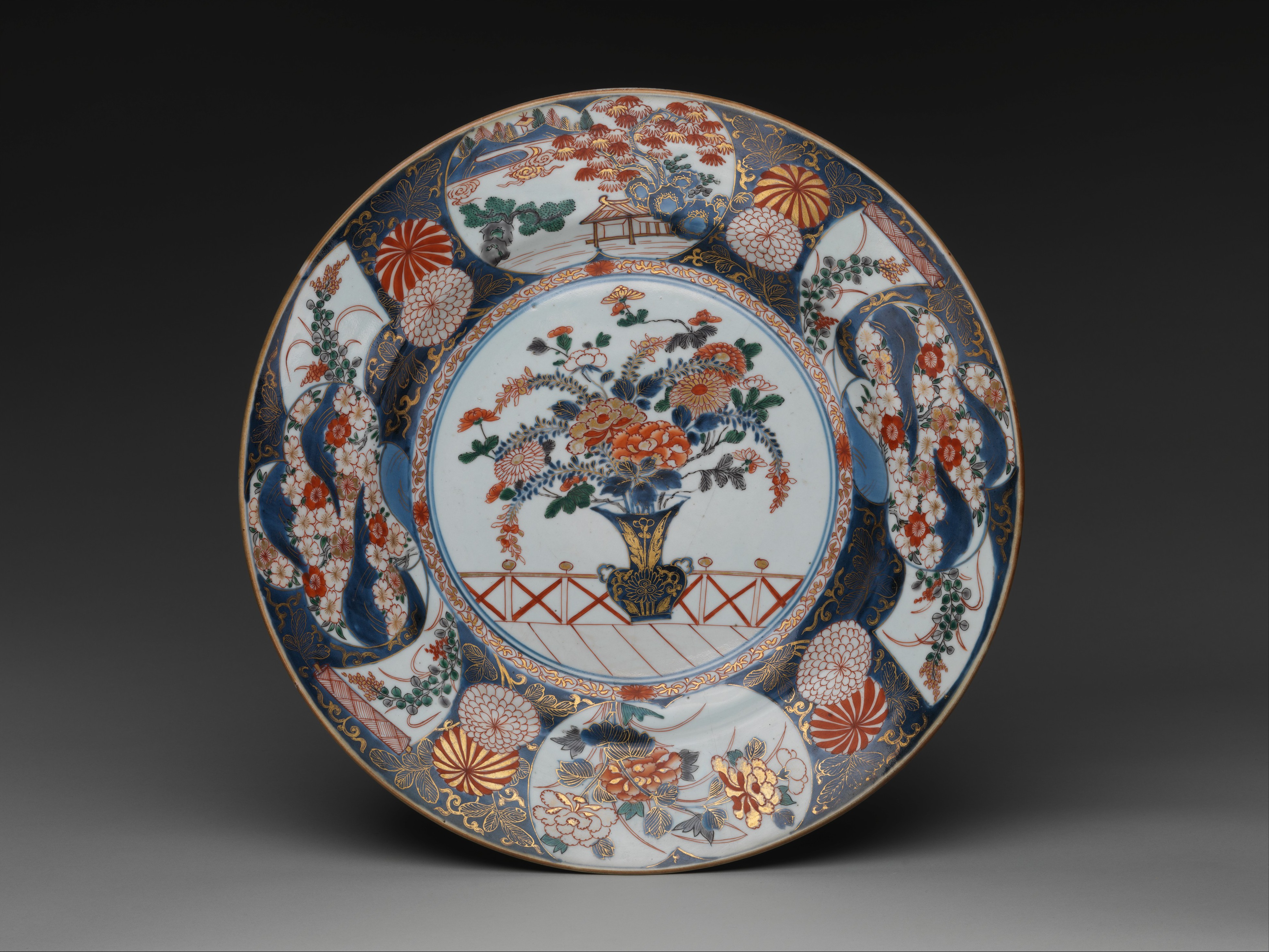 Painted Floral Porcelain Plate