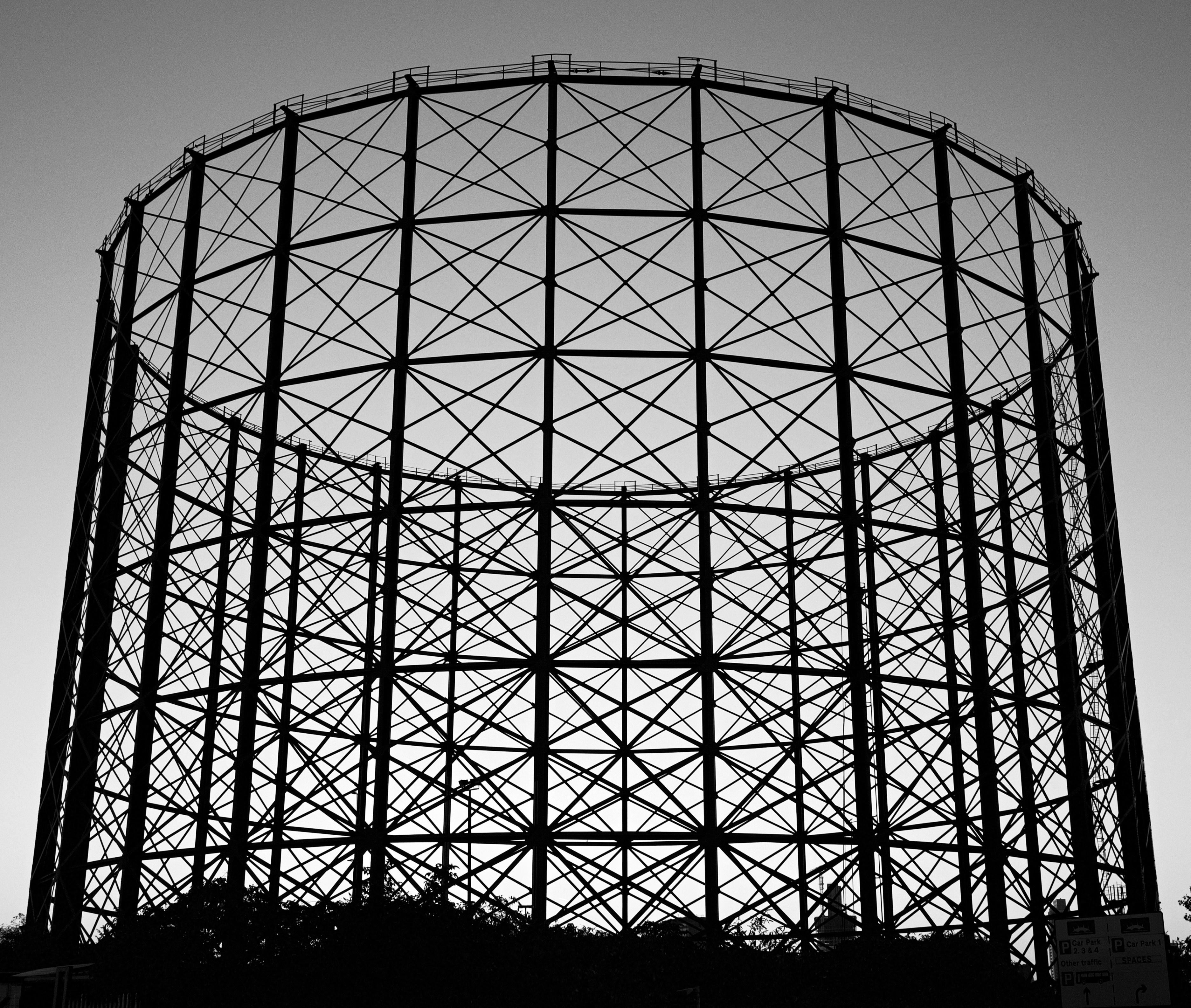 Gas Holder Framework Silhouette