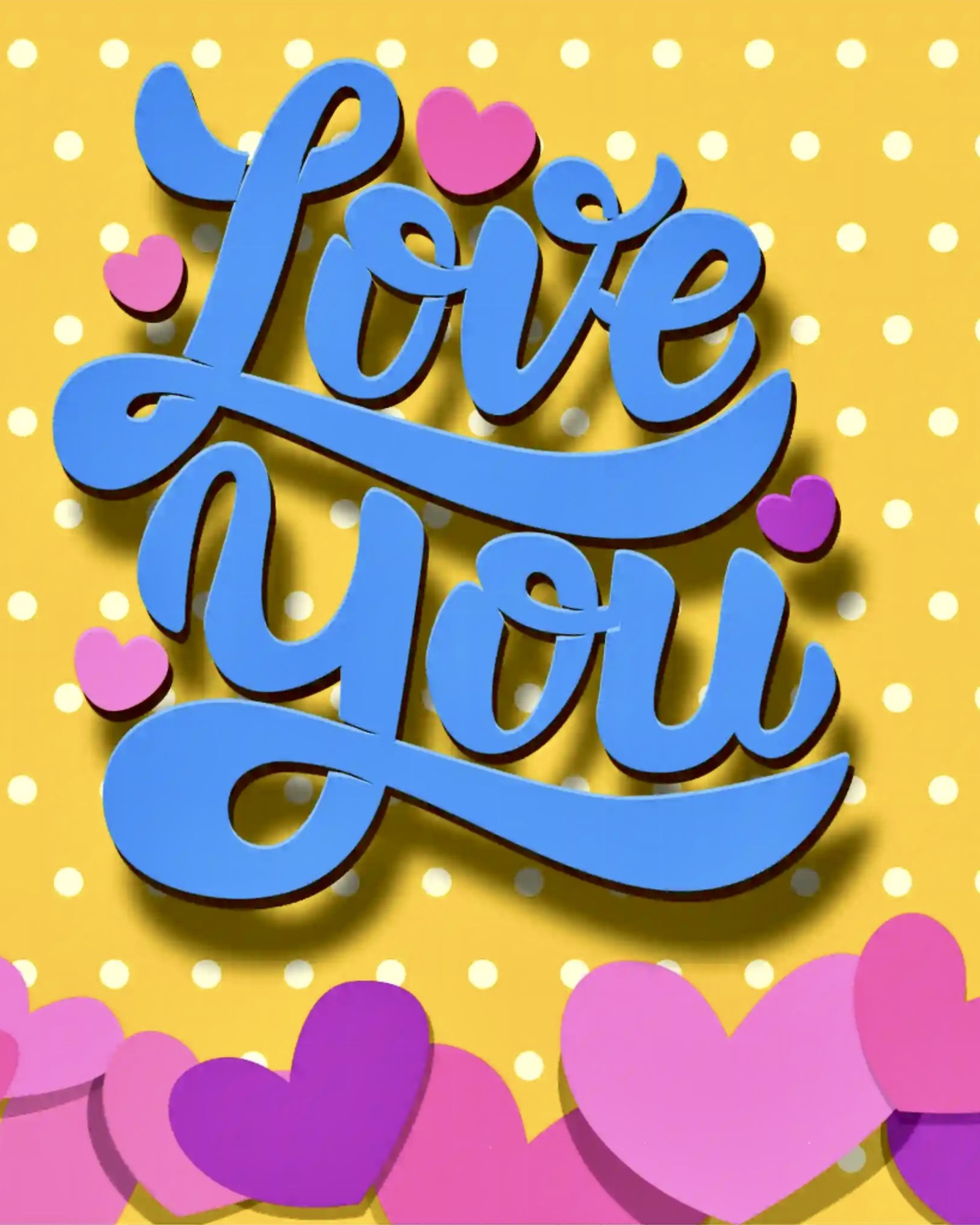 Love You 3D Text Art