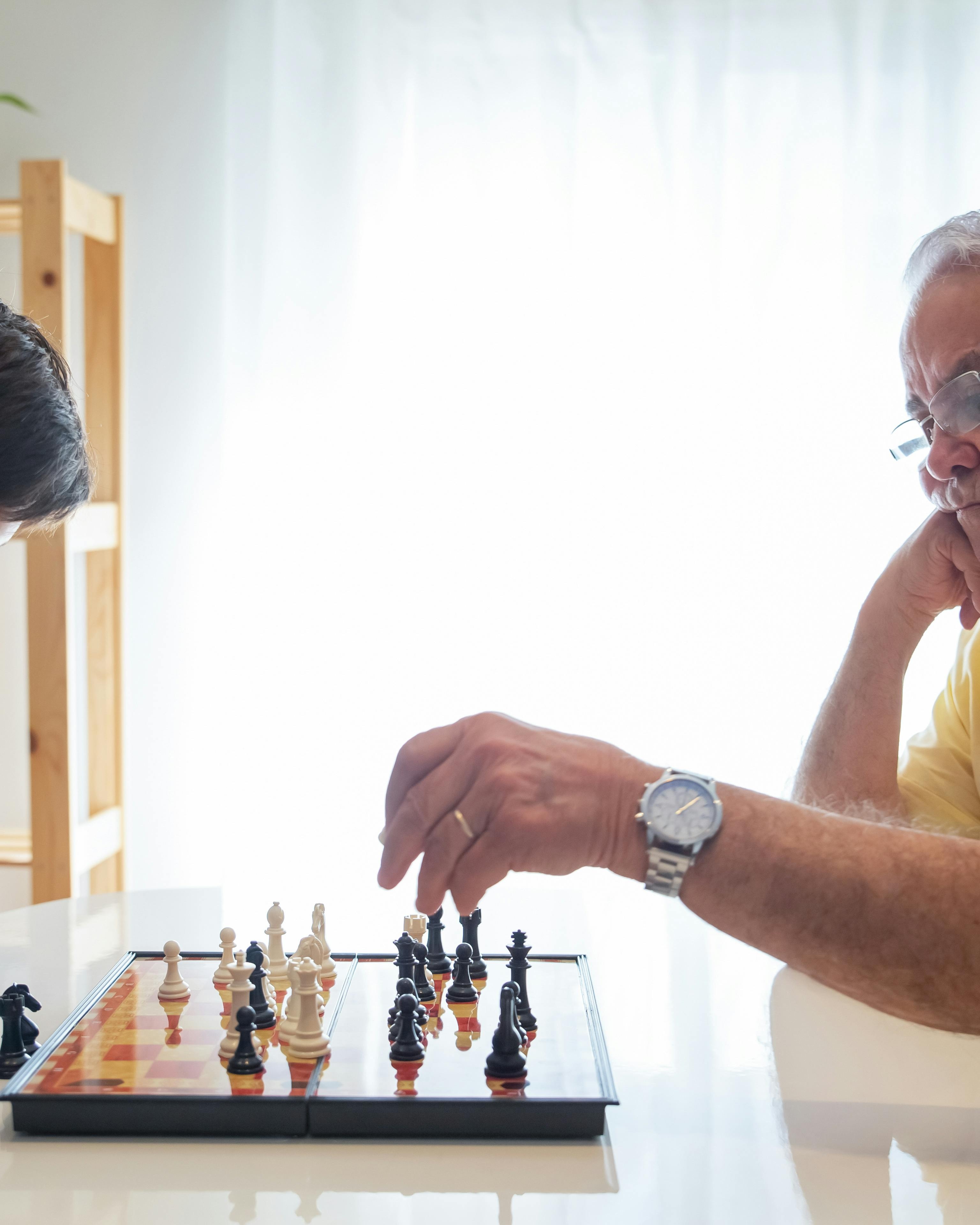 Two People Playing Chess