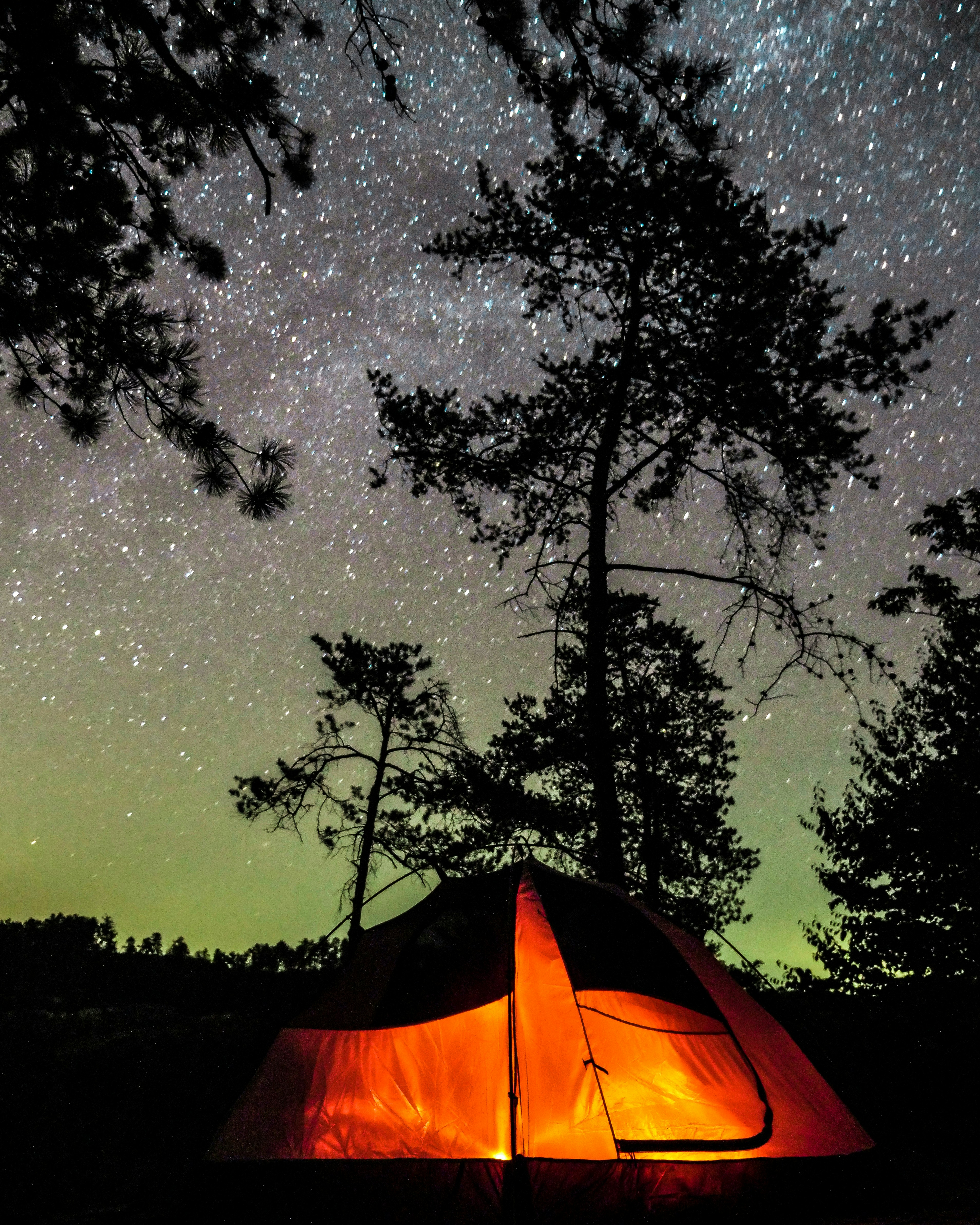 Campsite Under Starry Night Sky