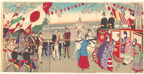 Ueno Expo Imperial Visit Woodblock Print
