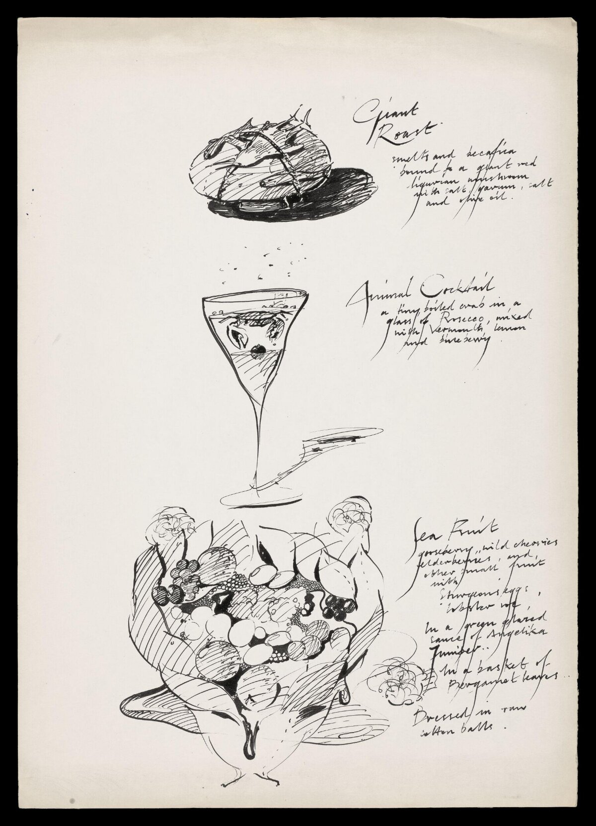 Hand Drawn Gourmet Menu Sketch