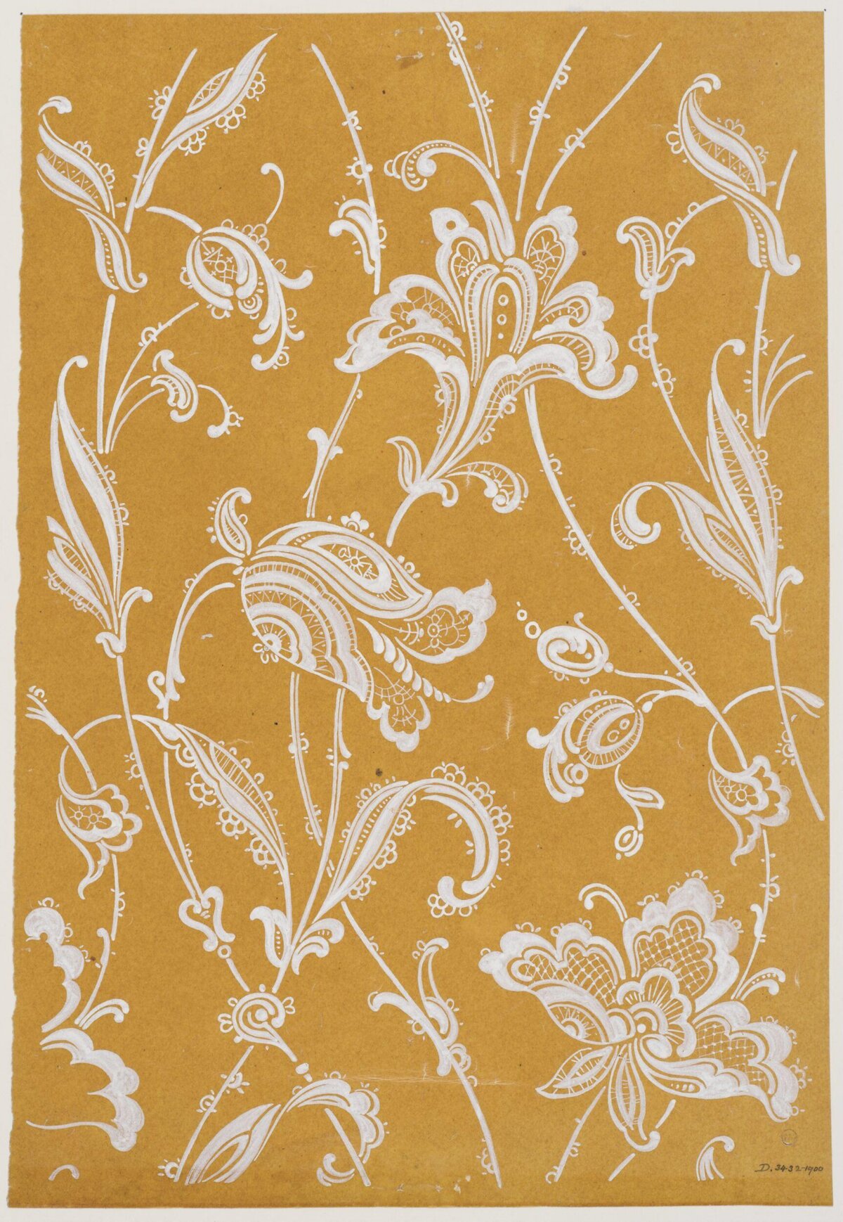 White Floral Textile Pattern