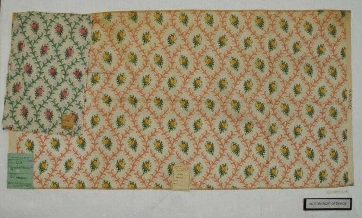 Vintage Floral Pattern Textile Sample