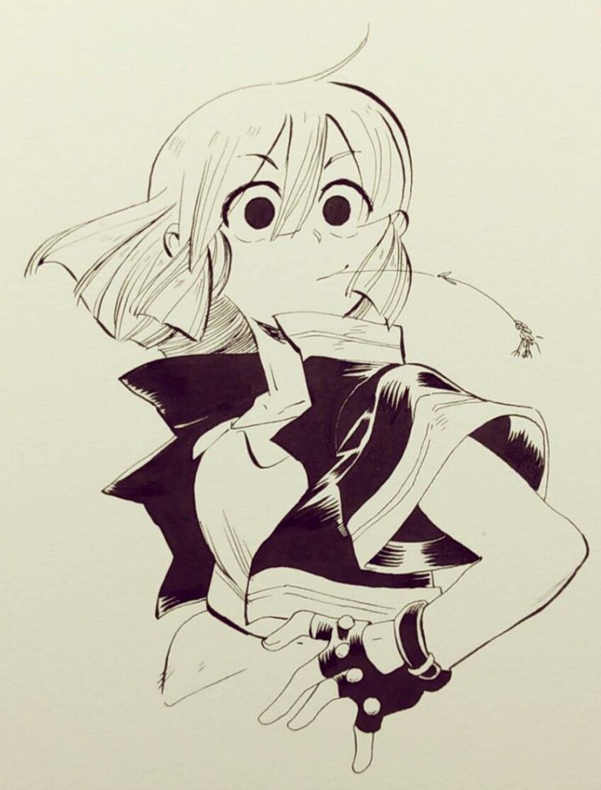 Ink Sketch of Anime Girl