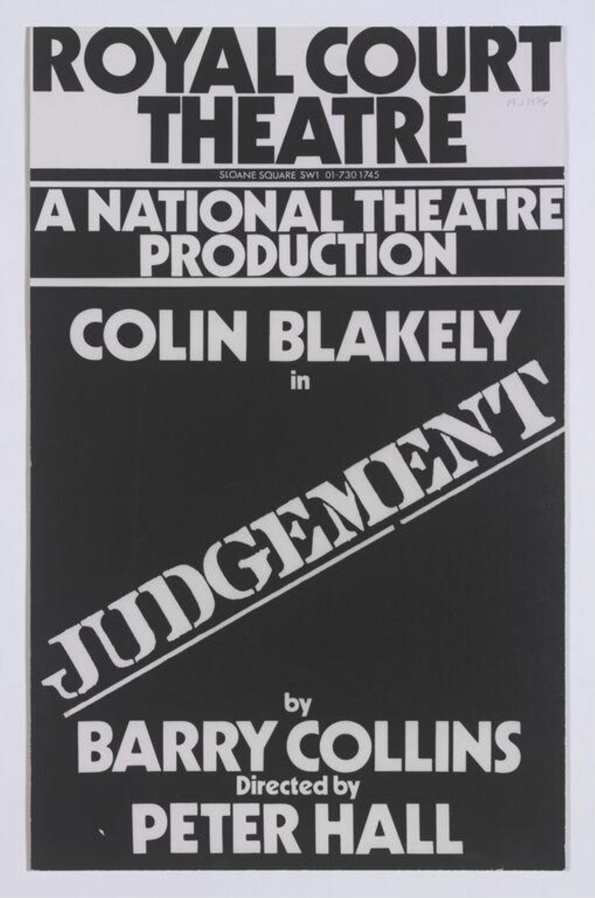 Royal Court Theatre Judgement Play Poster