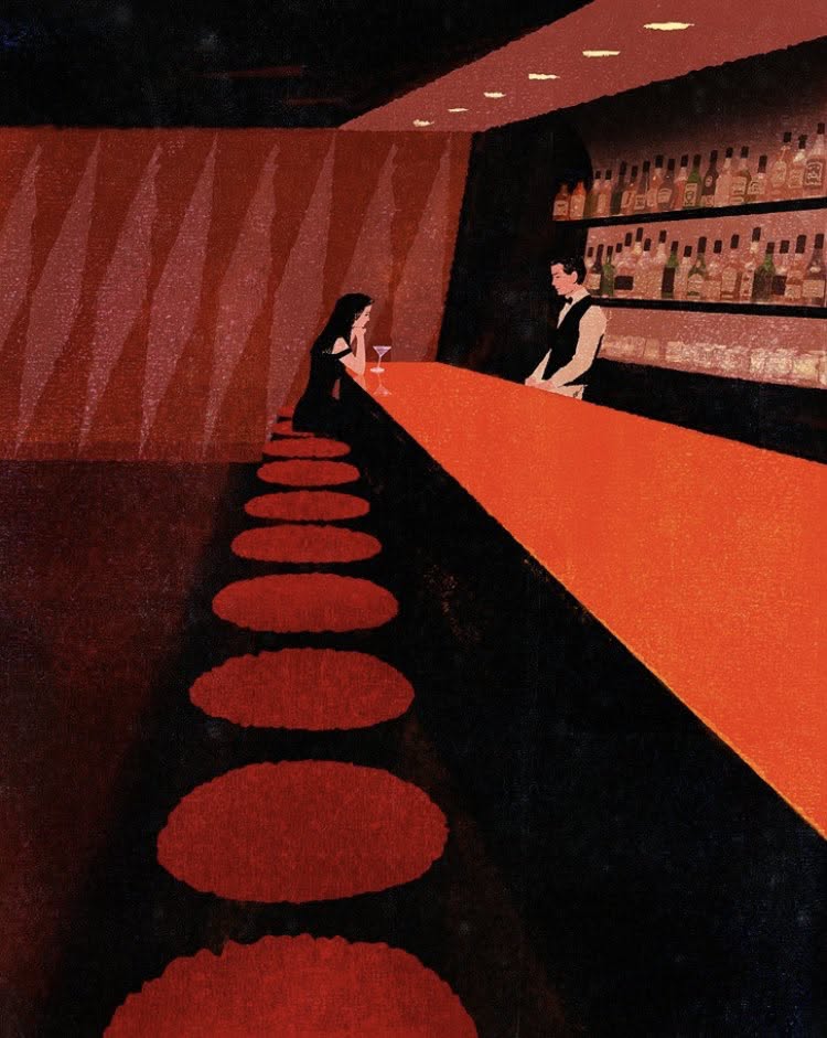 Woman Waiting at a Bar — Desktop Wallpapers