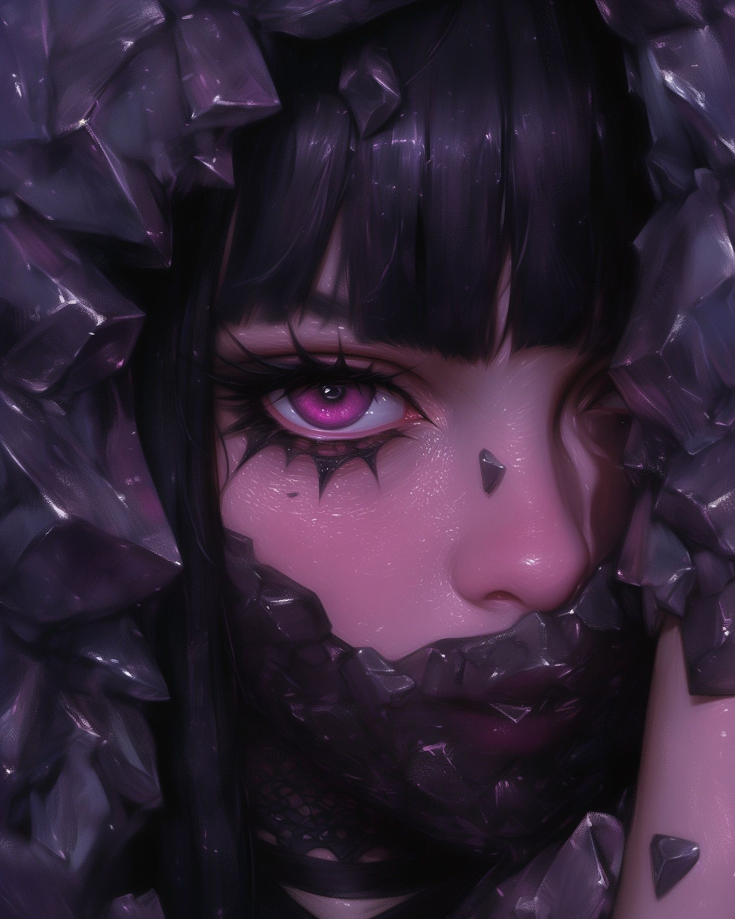 Gothic Fantasy Girl With Amethyst Crystals