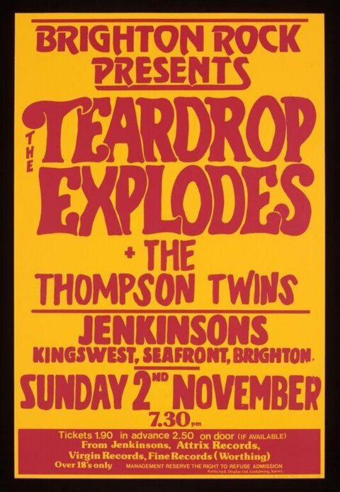 Vintage Teardrop Explodes Concert Poster