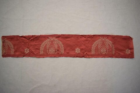 Red Antique Patterned Textile Fragment