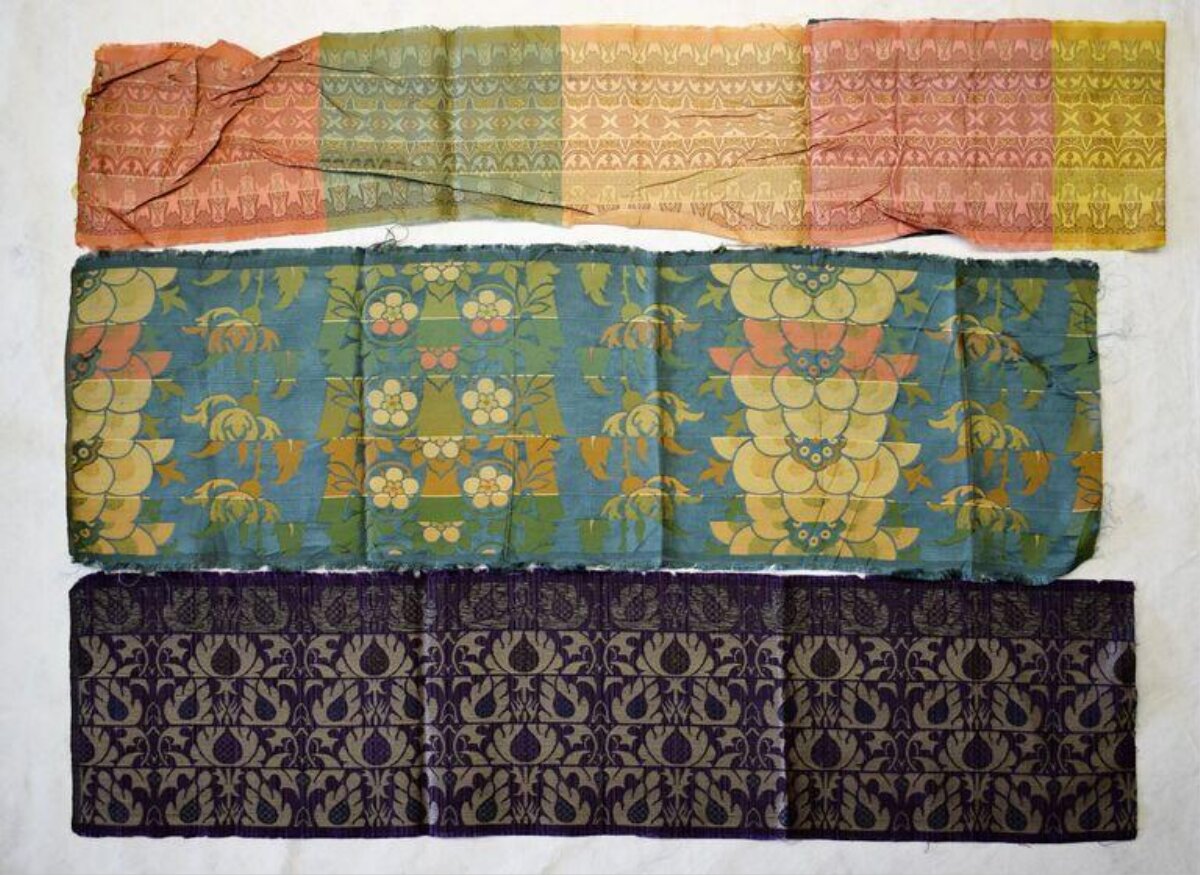 Three Vintage Textile Fabric Samples