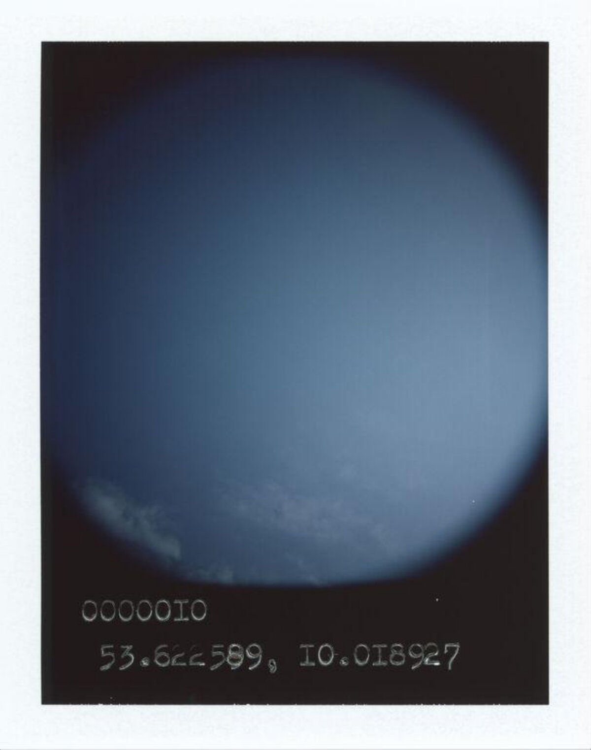 Blue Sky Polaroid with Coordinates — Gradient Backgrounds