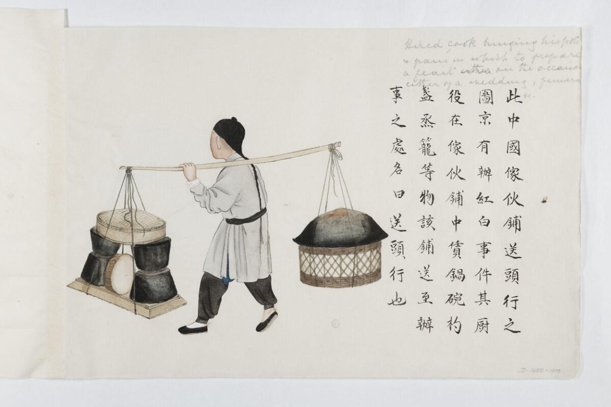 Old Beijing Catering Delivery Man Painting
