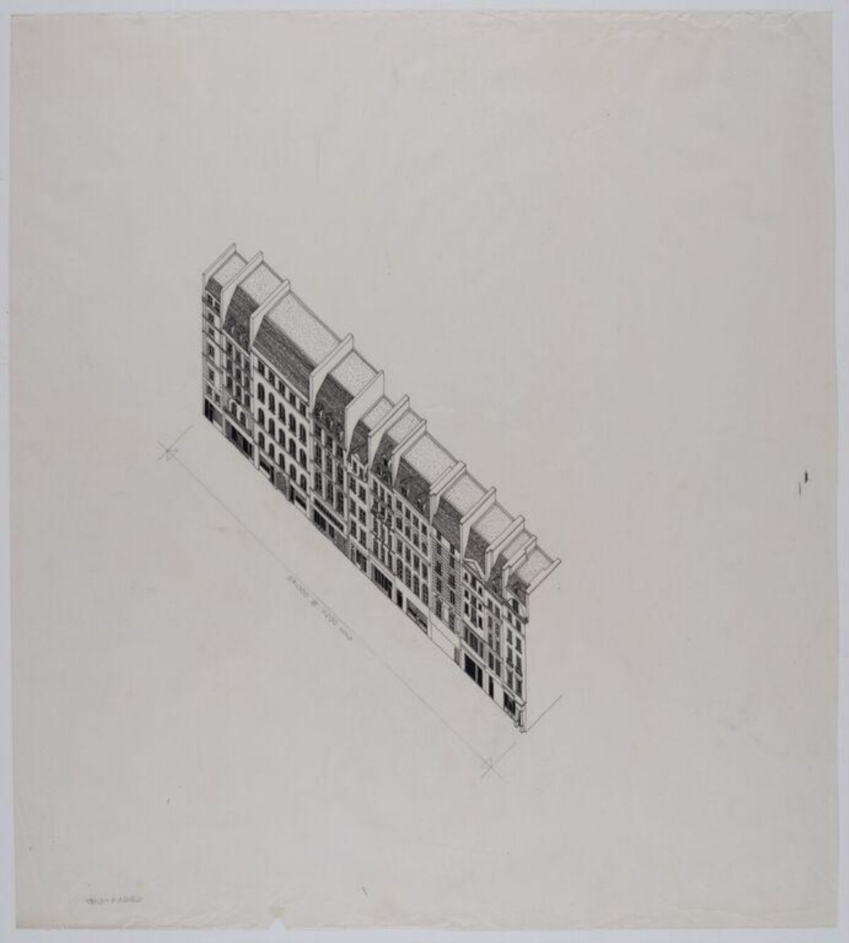 Architectural Drawing of Row Buildings
