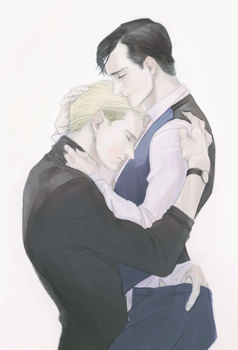 Two Men in an Intimate Embrace