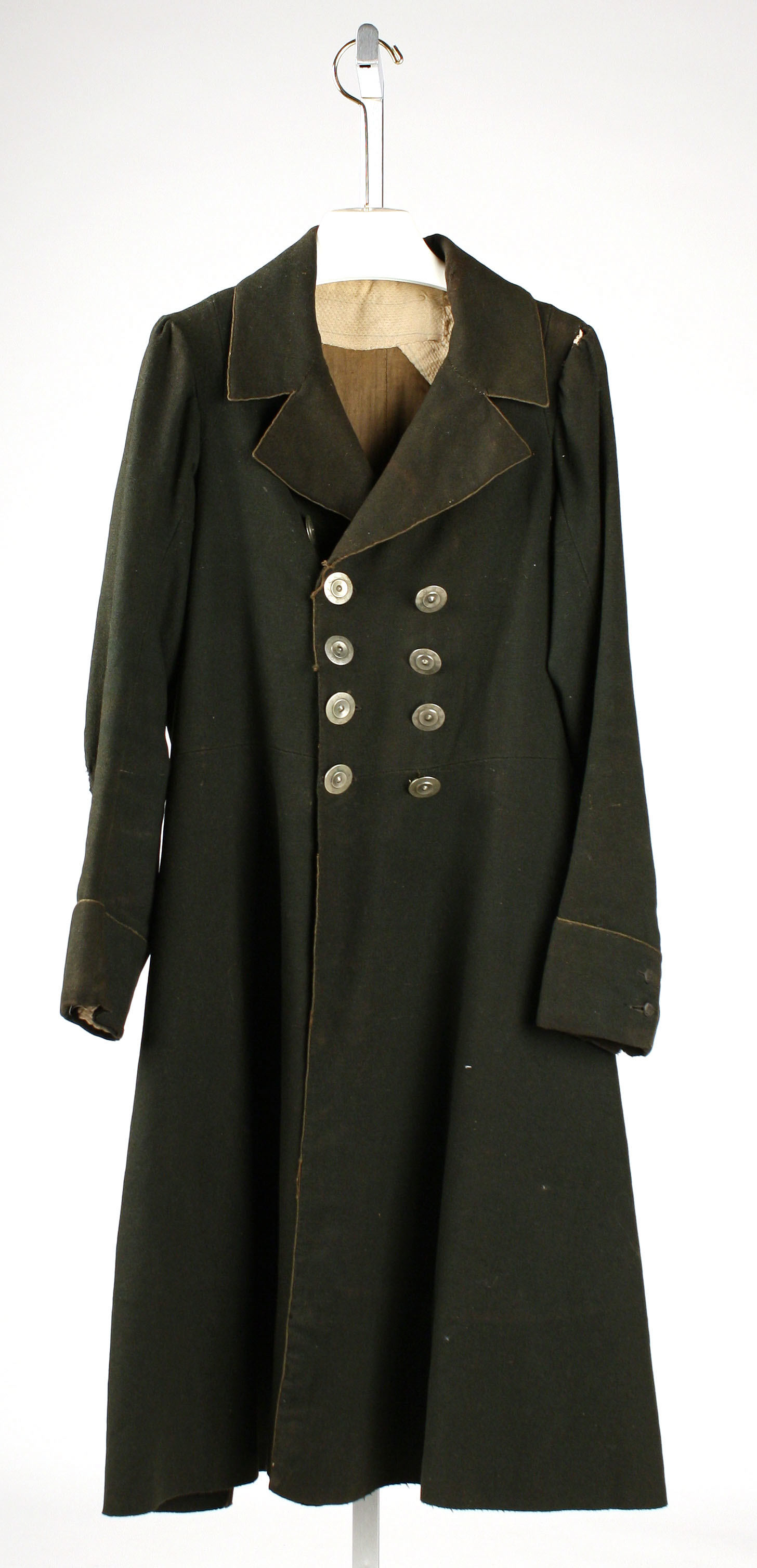Dark Green Vintage Double-breasted Overcoat