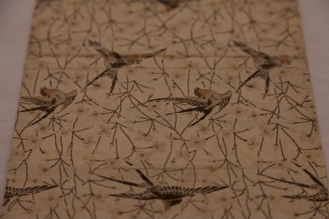 Swallow and Plum Textile Print
