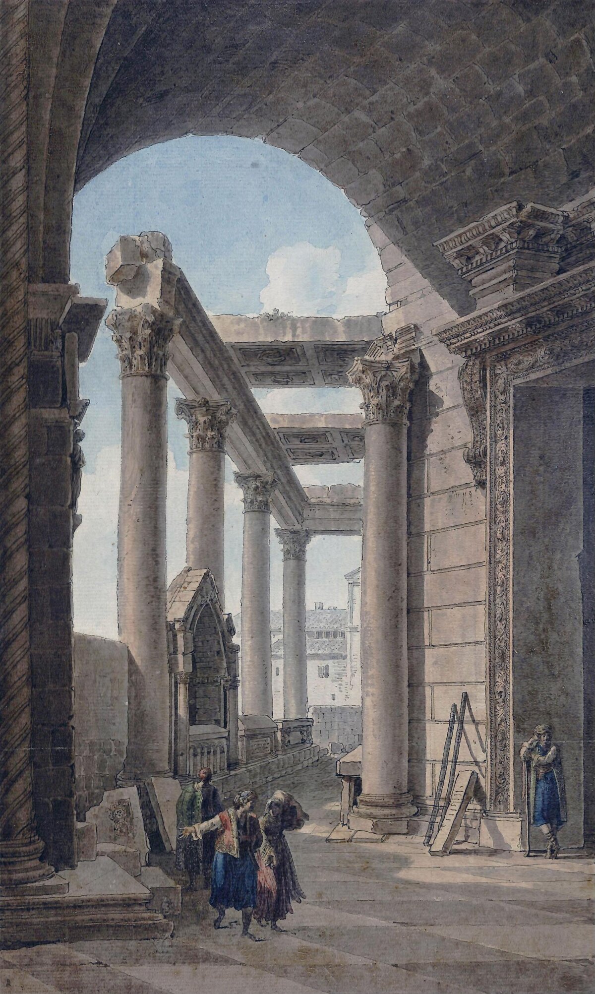 Ancient Ruins View Through Arch