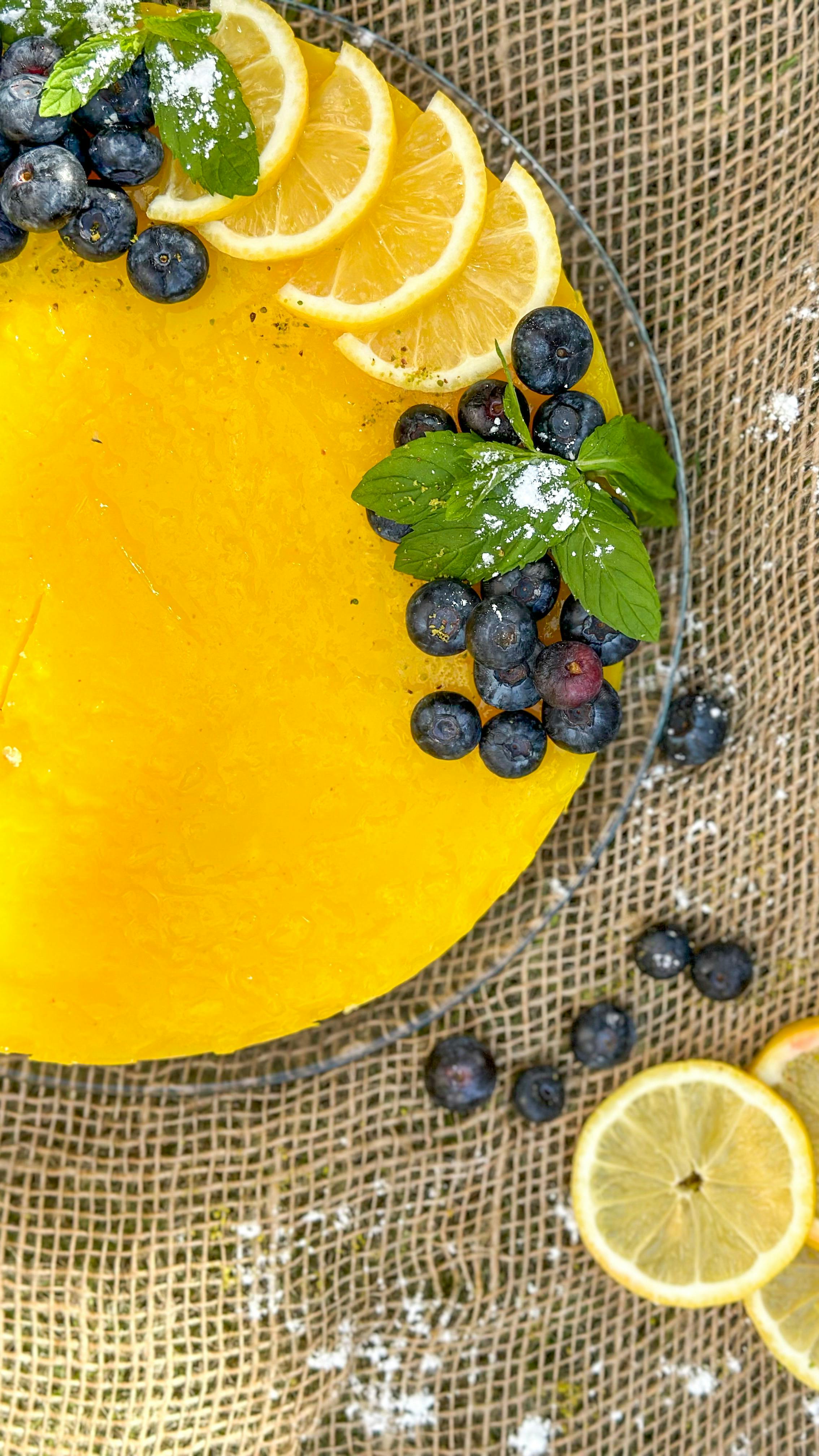 Lemon Blueberry Glazed Cake