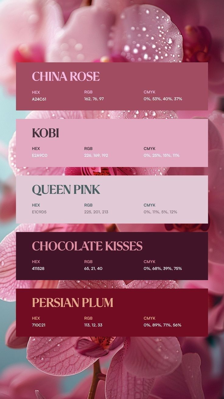 Pink Toned Floral Color Palette