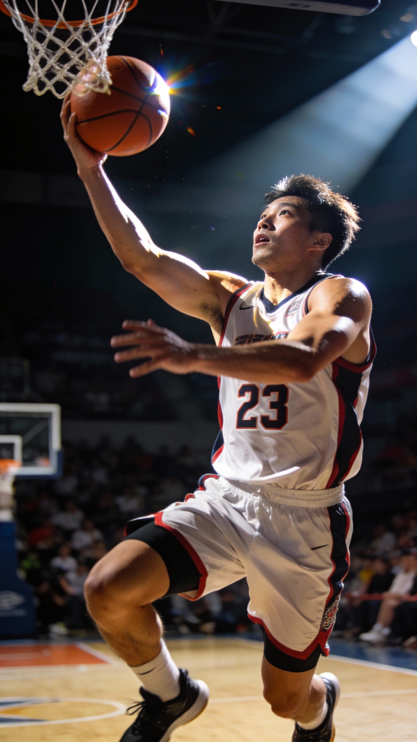 Basketball Player Performing Layup