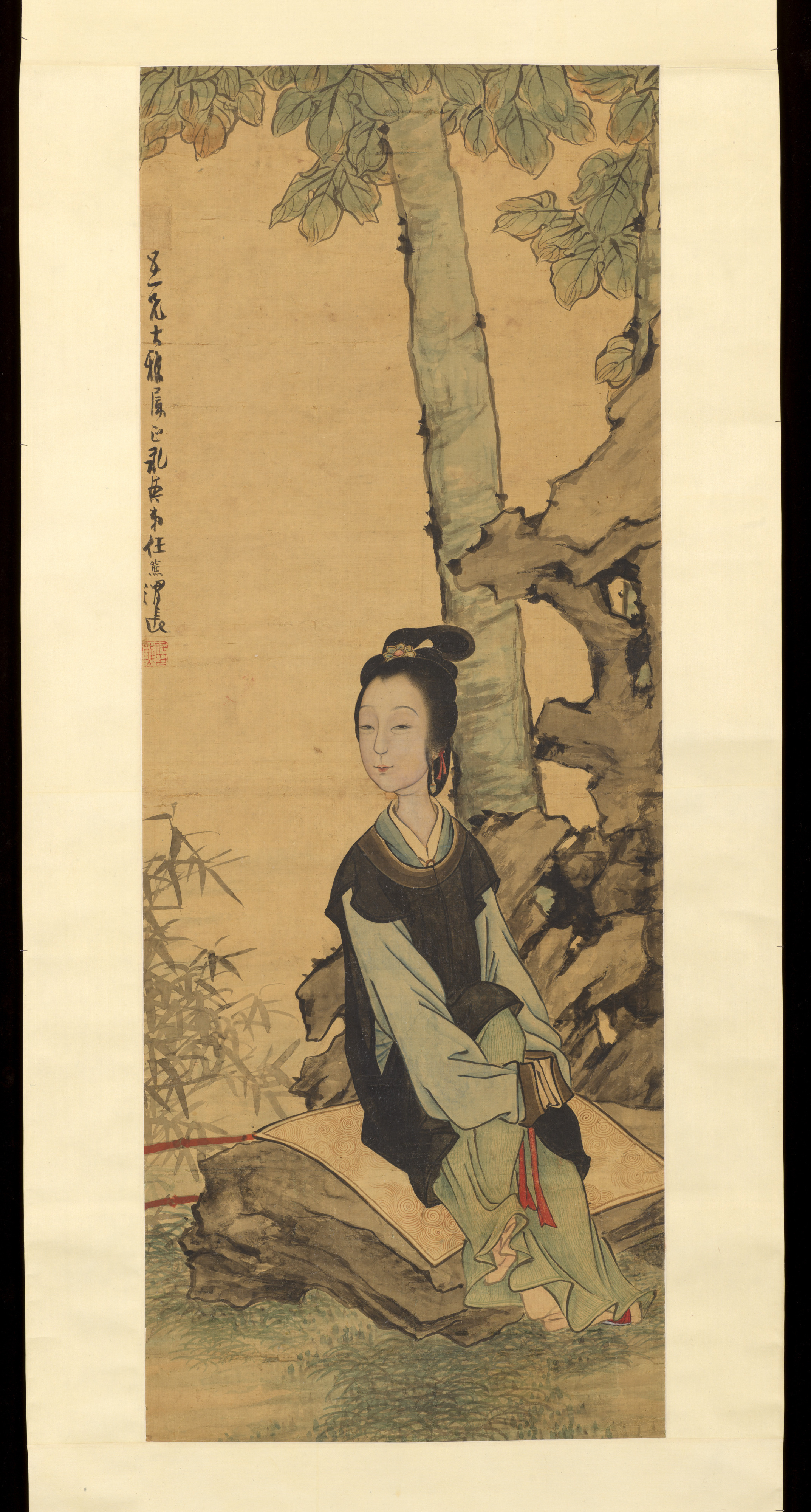 Traditional Chinese Painting of Seated Lady