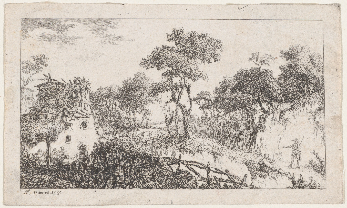 1780 Rural Landscape Etching