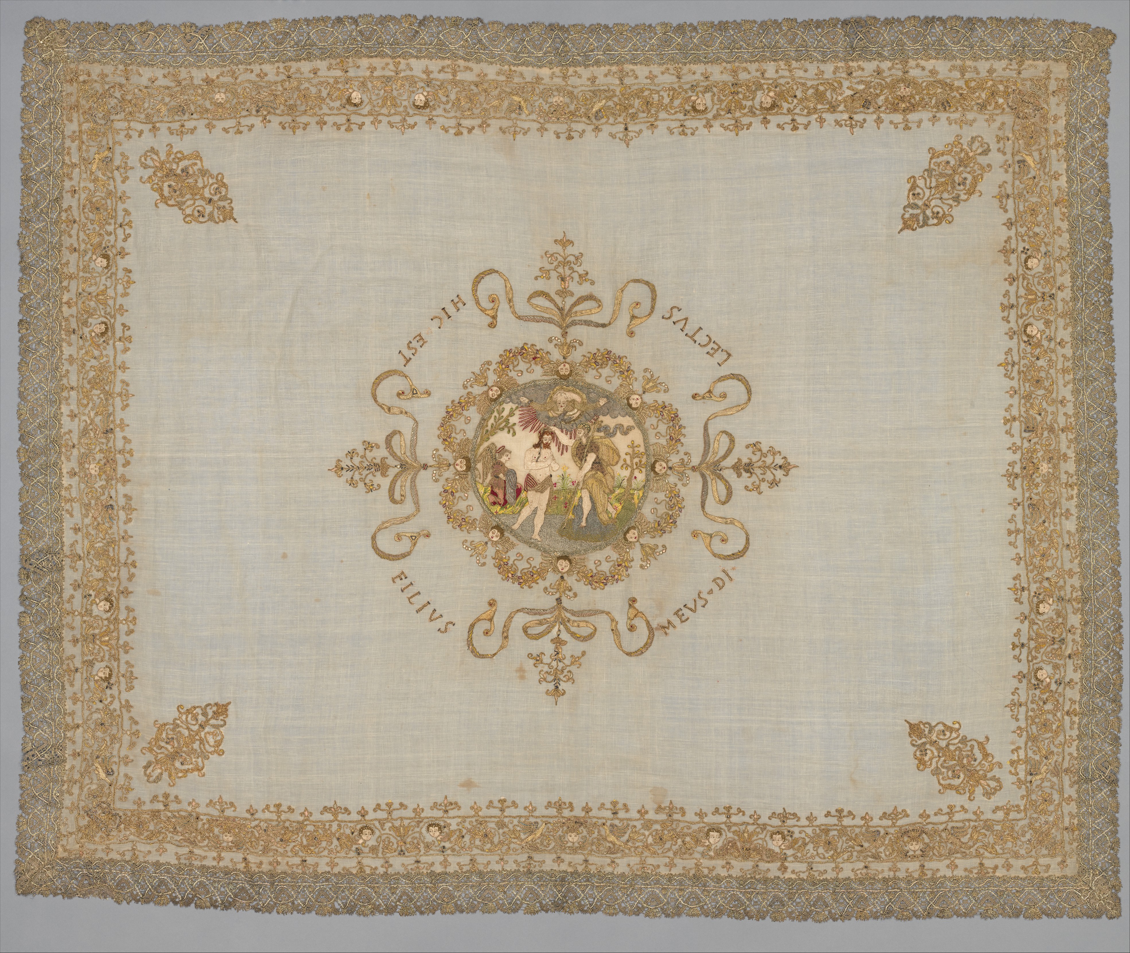 Antique Embroidered Religious Textile