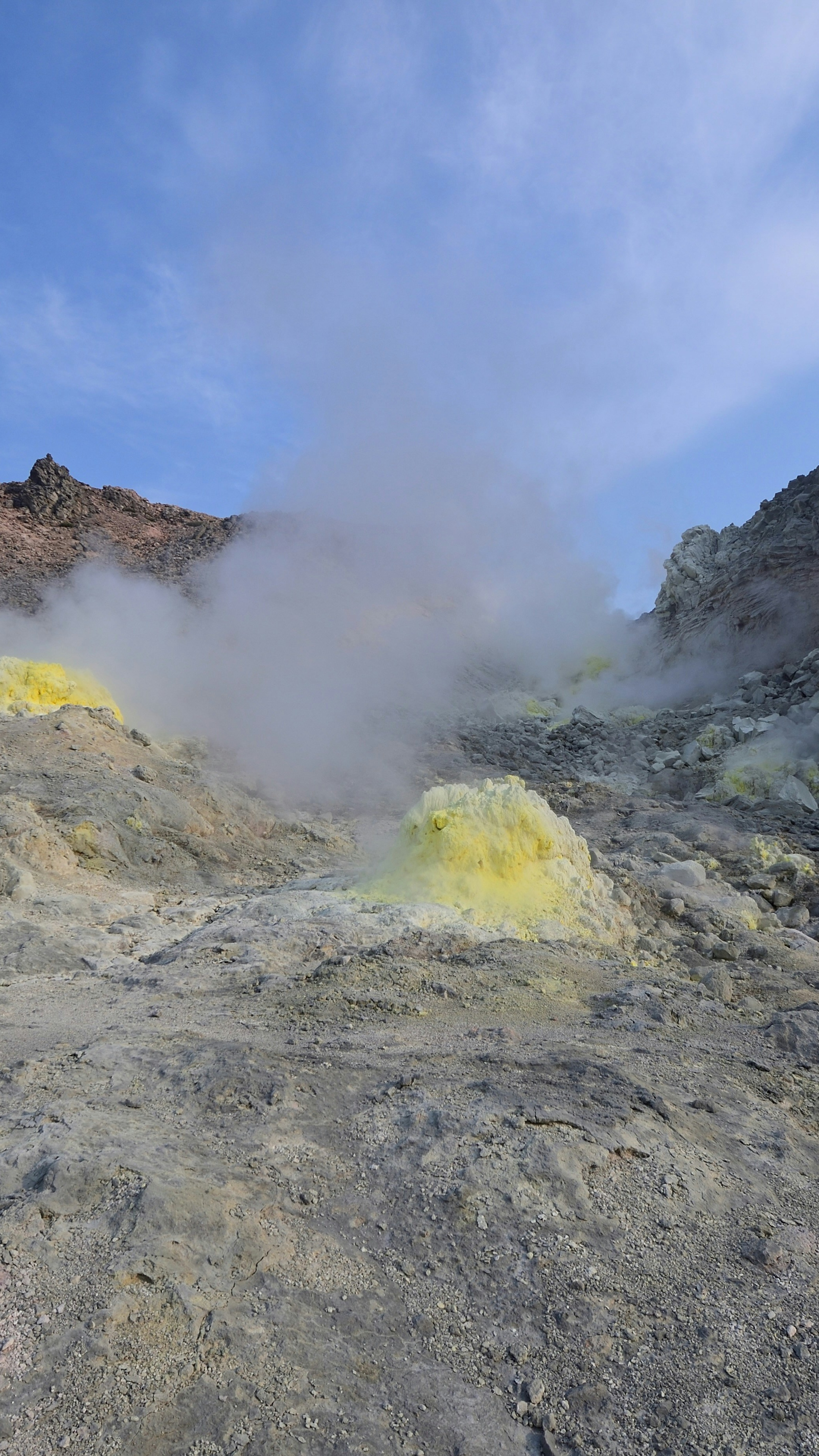 Volcanic Sulfur Fumarole Landscape