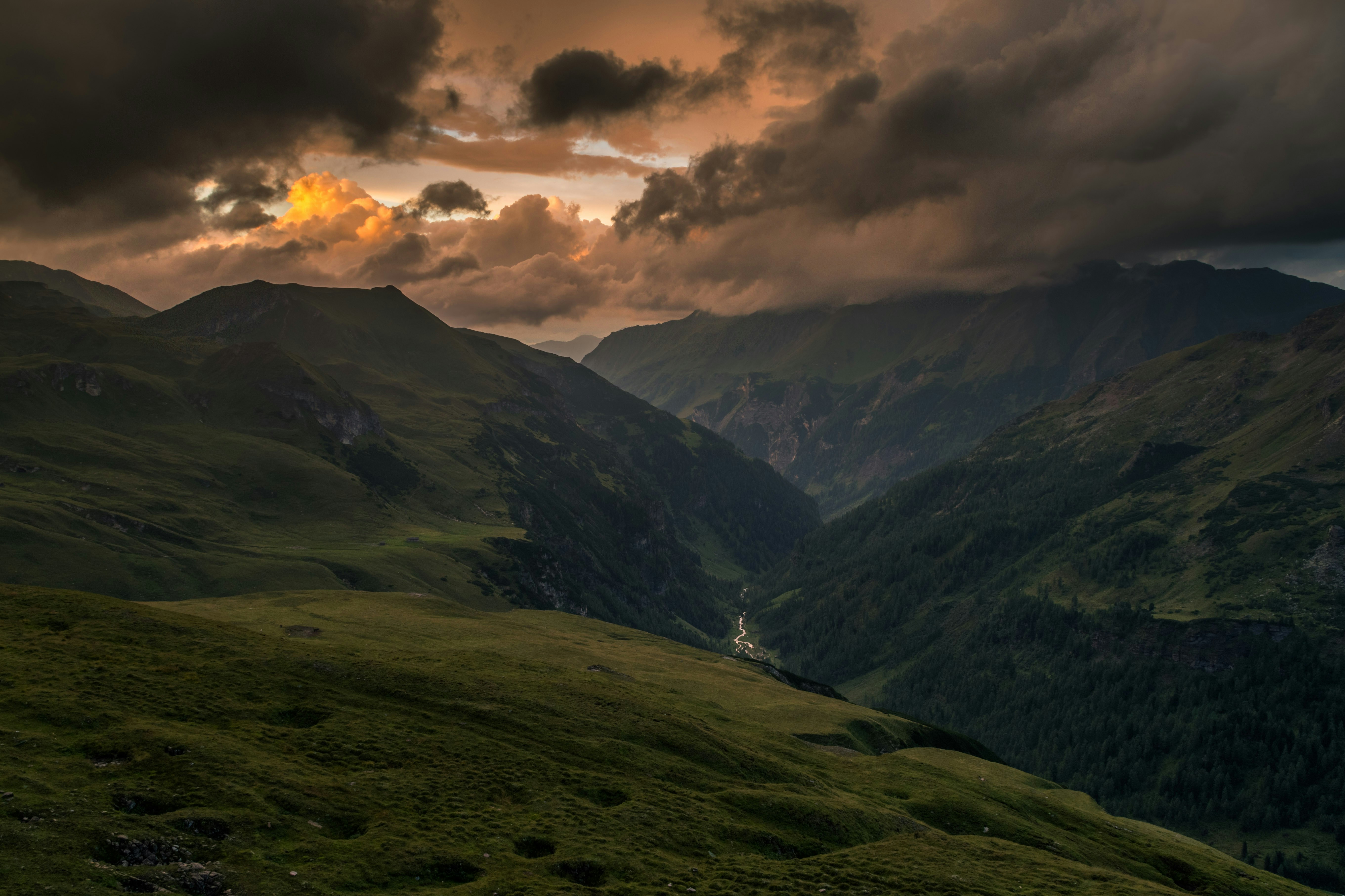 Sunset Over Mountain Valley