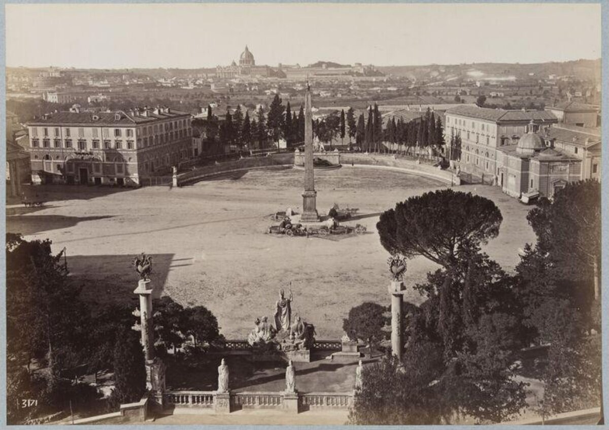 Vintage View of Rome's Piazza del Popolo