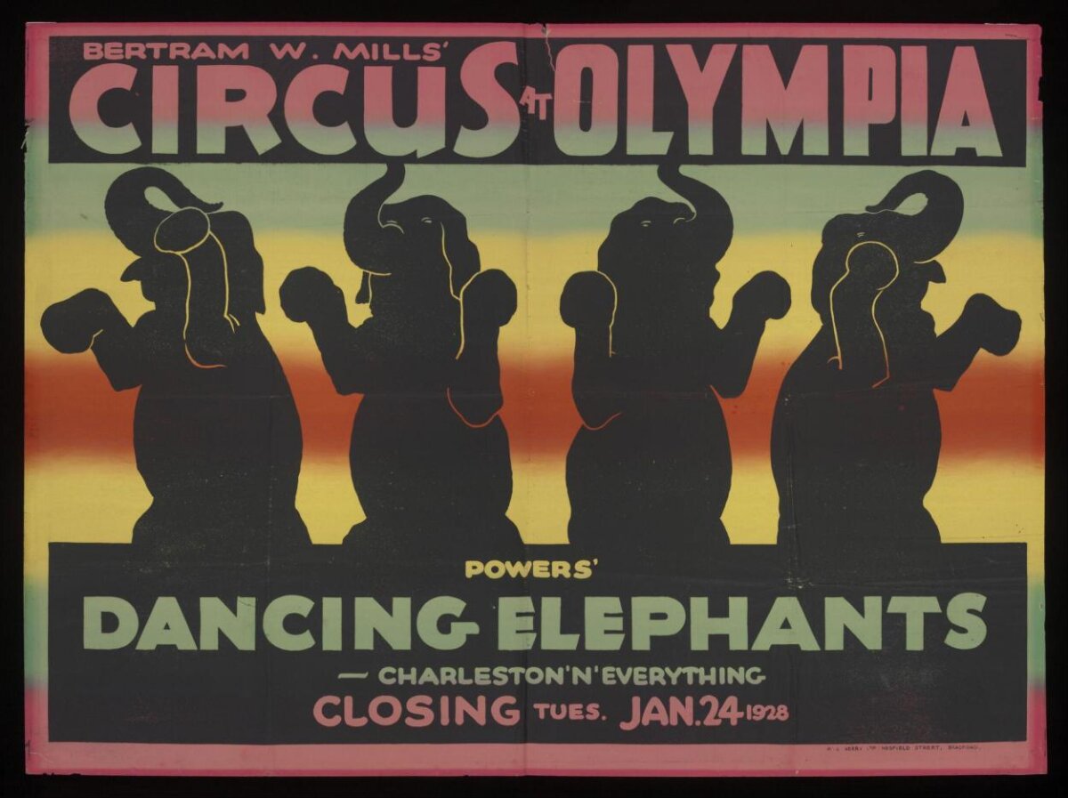 1928 Circus Dancing Elephants Poster