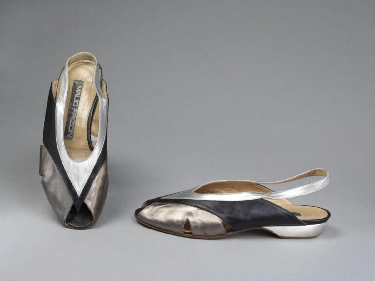 Vintage Color Block Slingback Heels