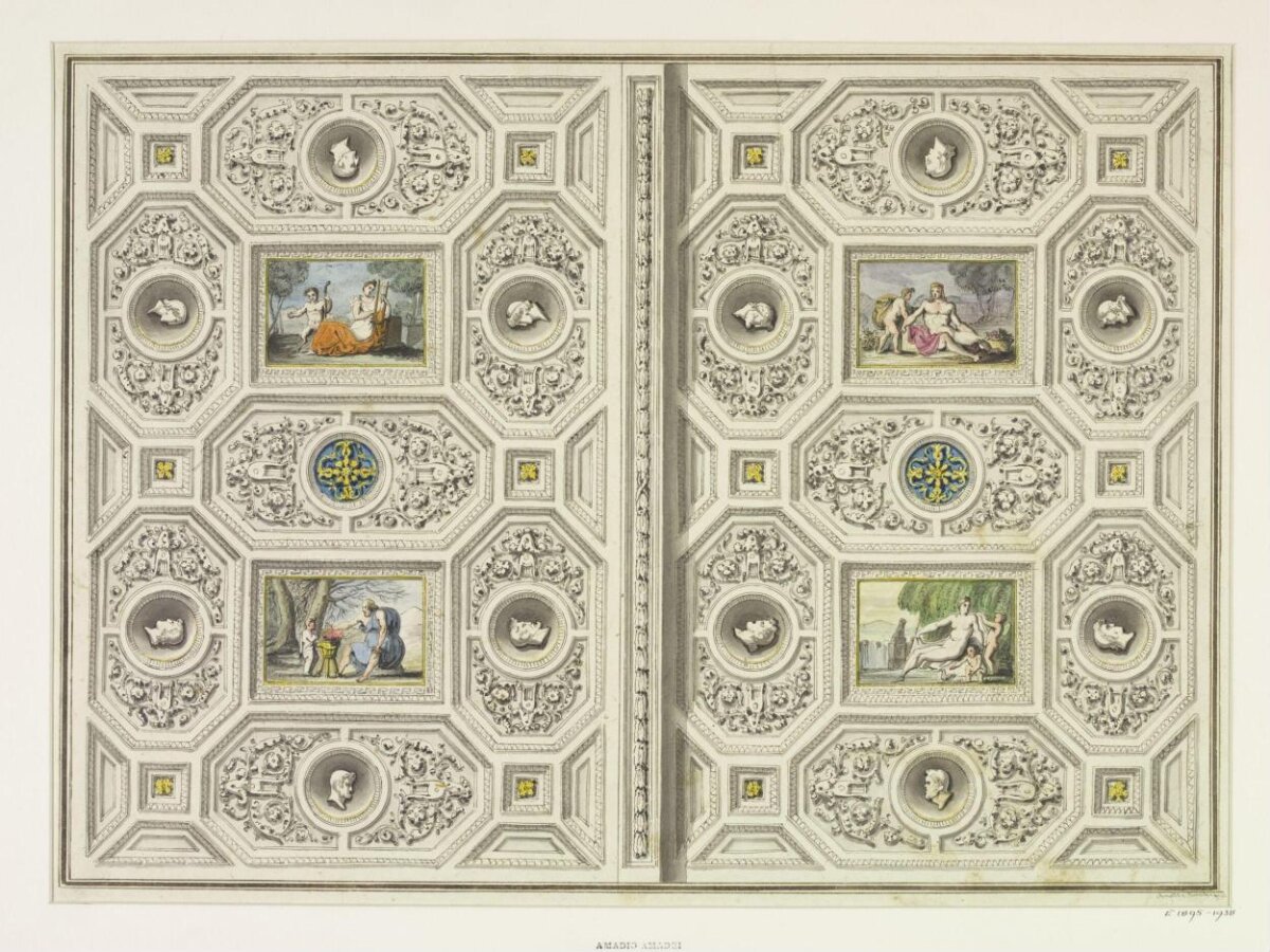 Classical Coffered Ceiling Design Drawing