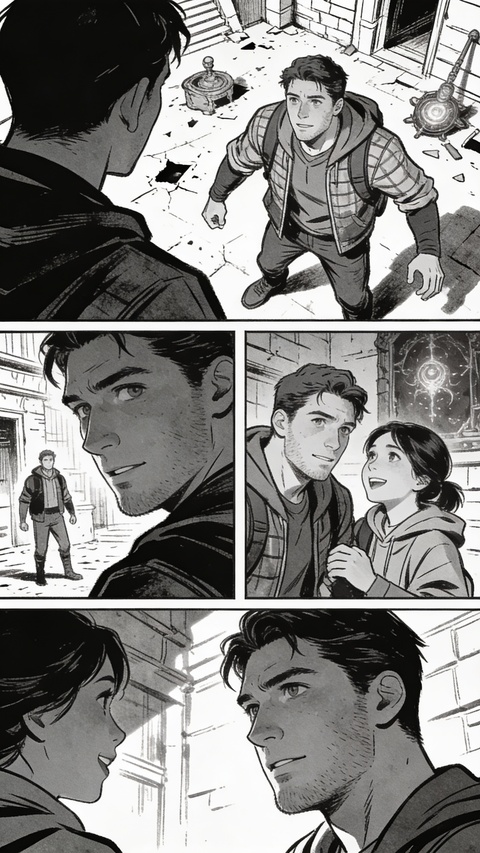 Black and White Multi-panel Comic