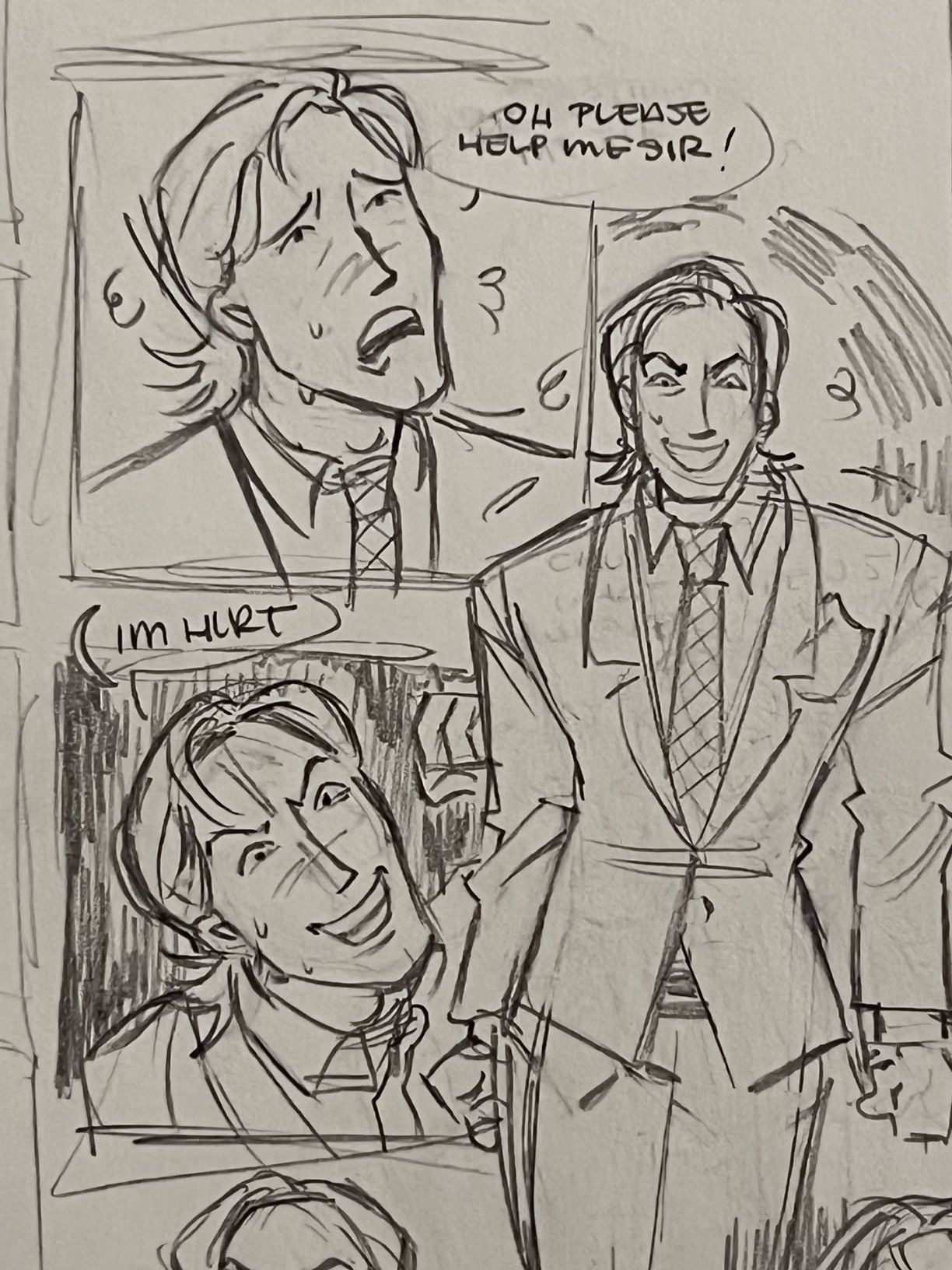 Hand-drawn Ink Comic Sketch Page