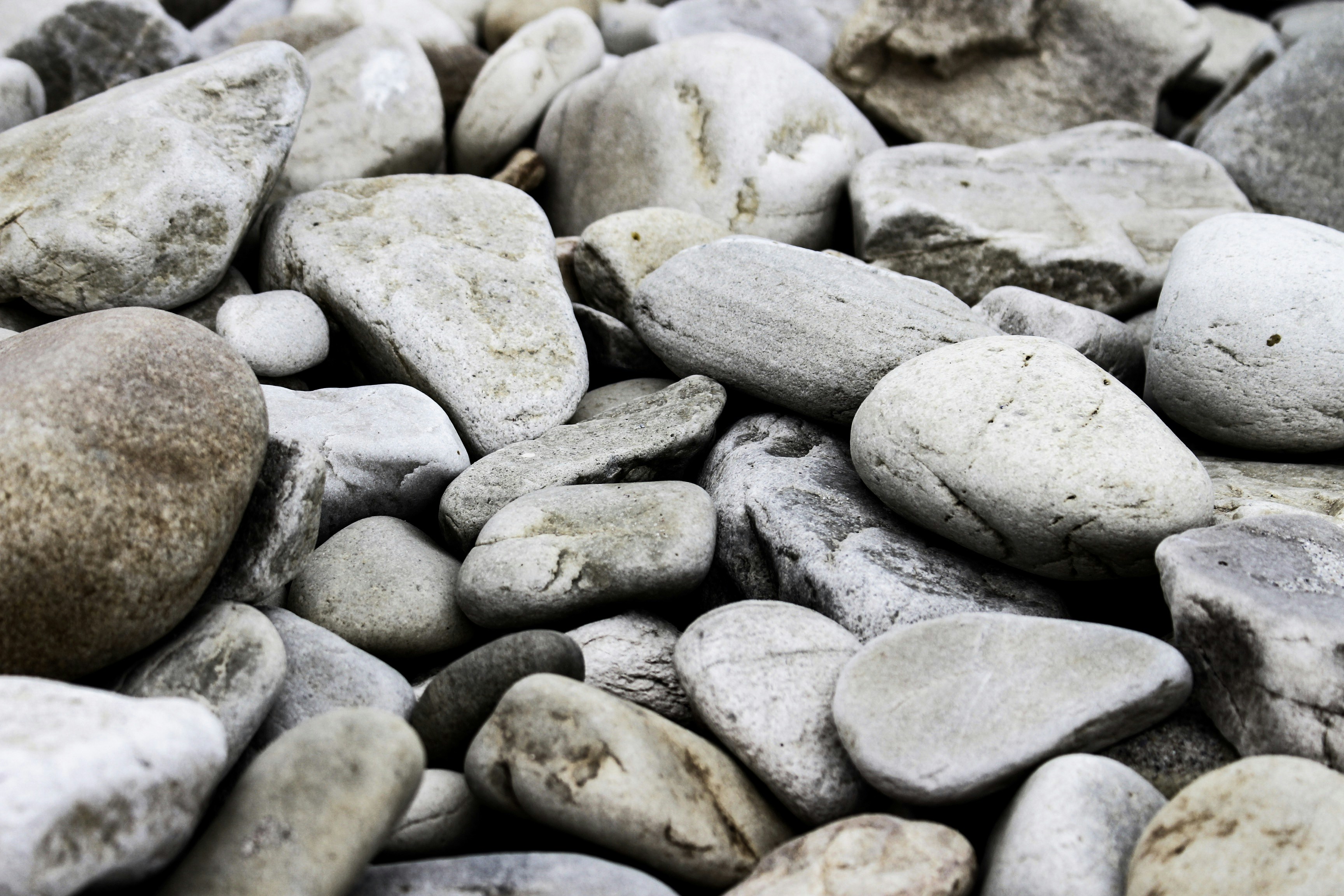 Pile of Smooth River Pebbles
