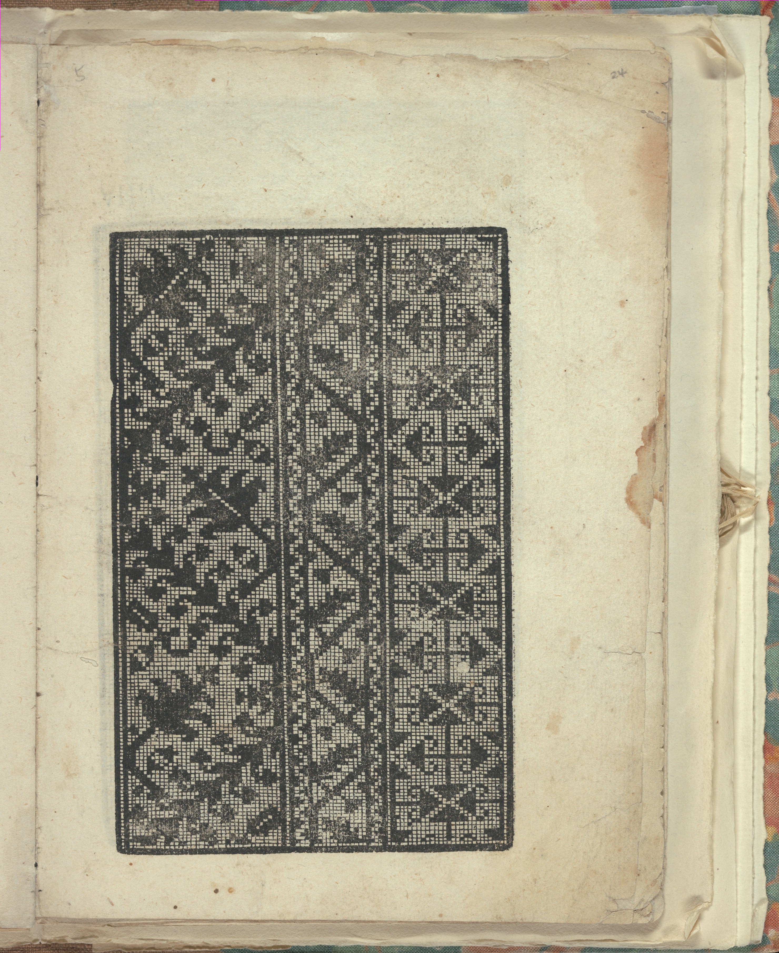 Vintage Book Page Lace Pattern Print