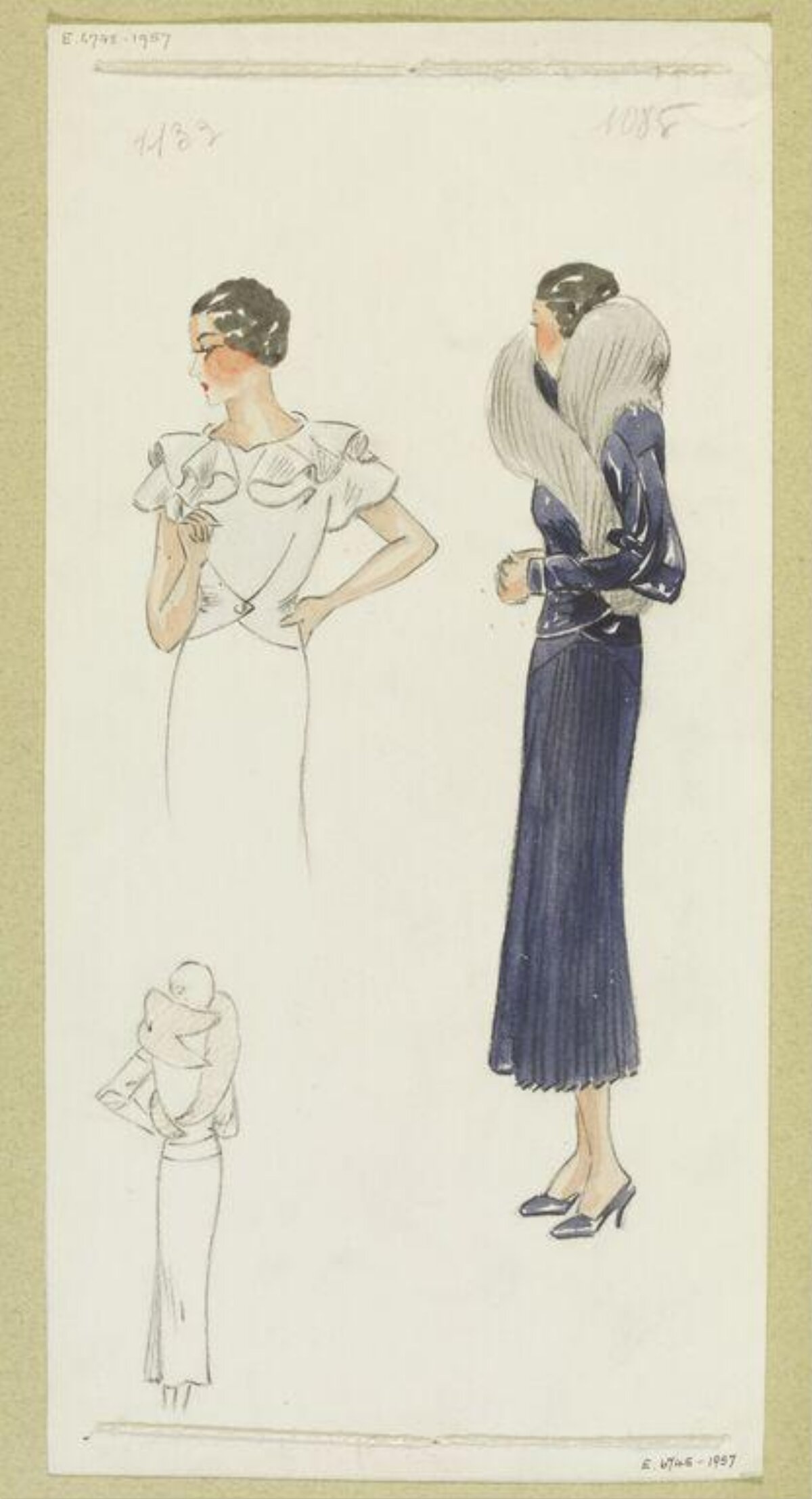 Vintage Women's Fashion Design Sketches