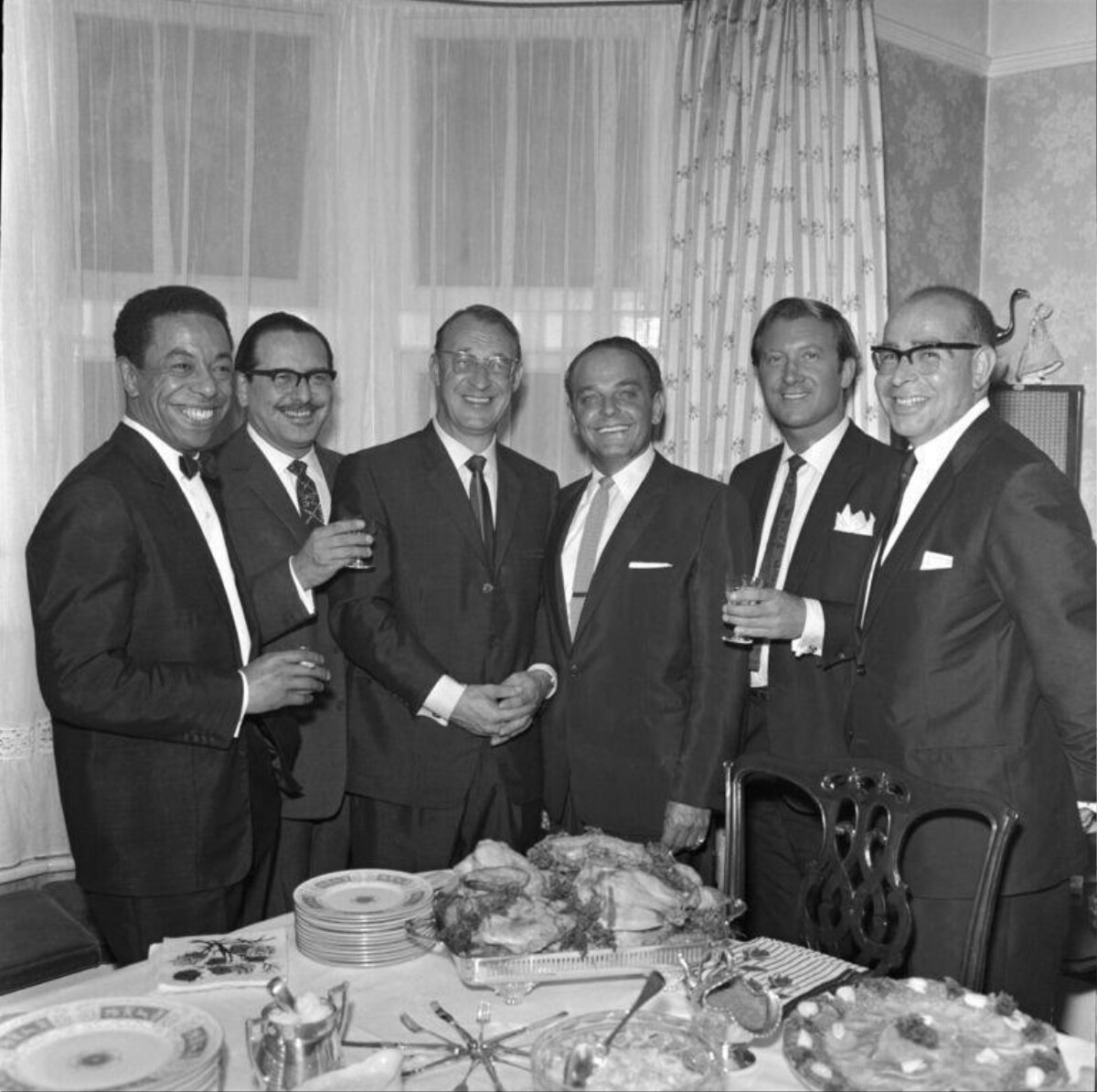 Six Men in Suits at Formal Banquet