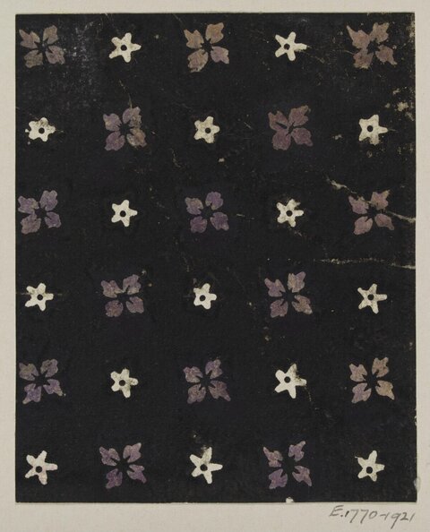 Star Flower Pattern on Black Background