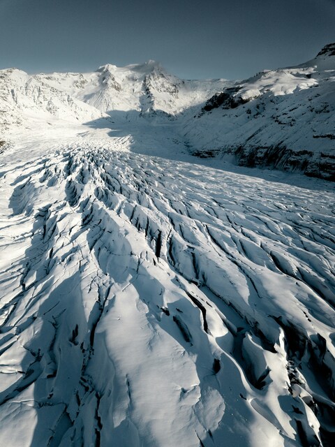 Snow-covered Valley Glacier