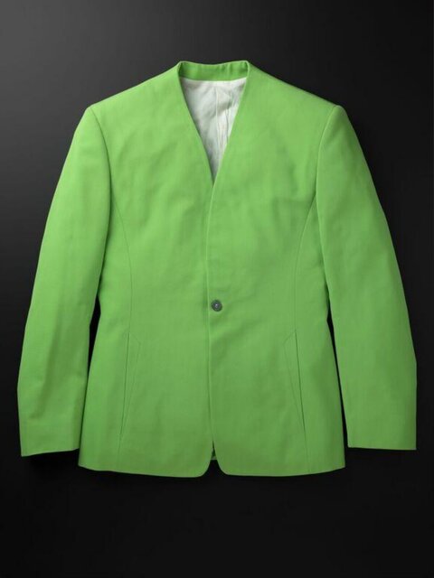 Bright Green V-Neck Suit Blazer