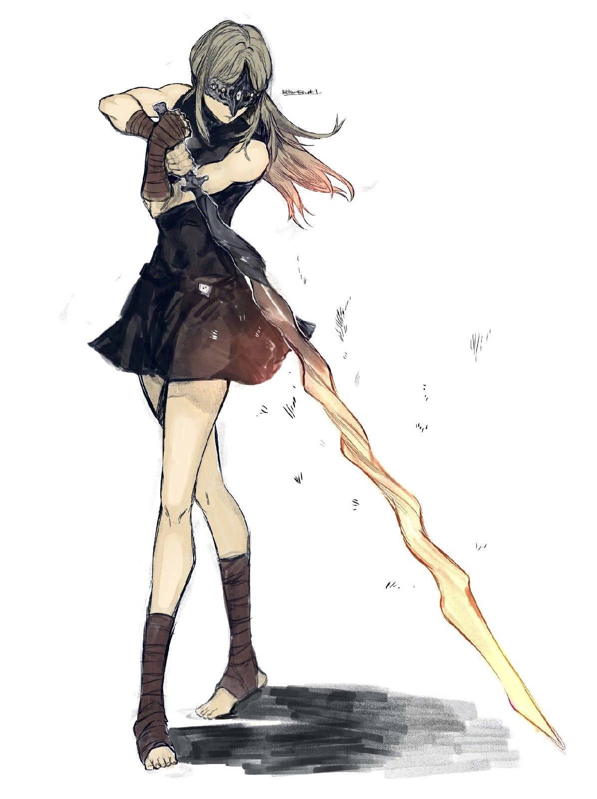 Masked Female Warrior With Greatsword