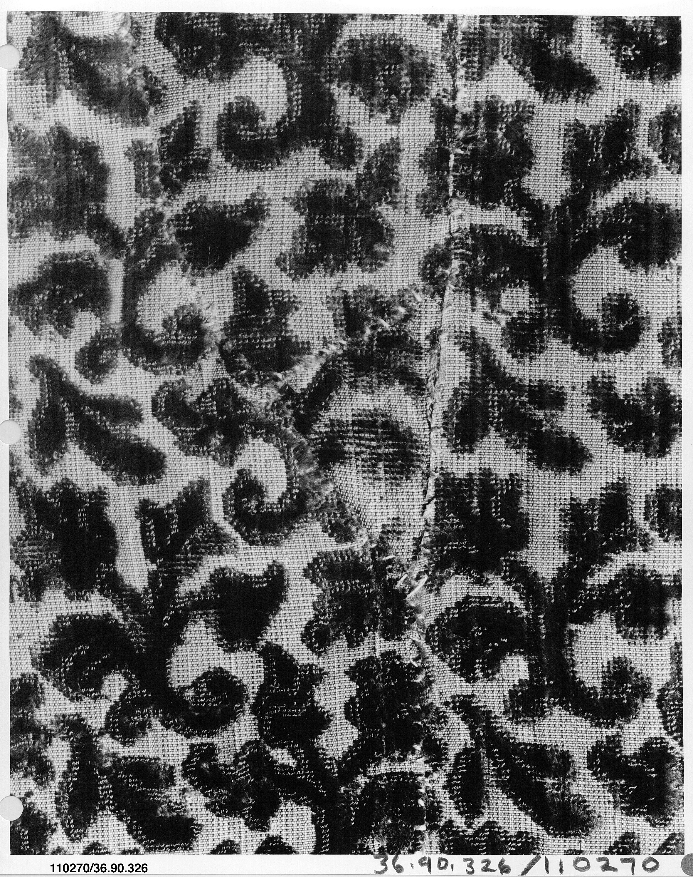Black Ornate Patterned Velvet Textile