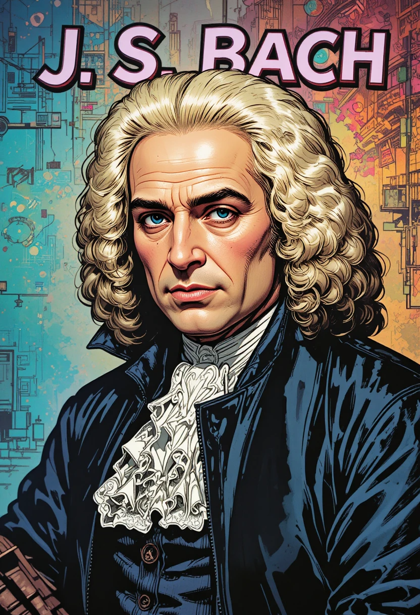 J.S. Bach Comic Style Portrait