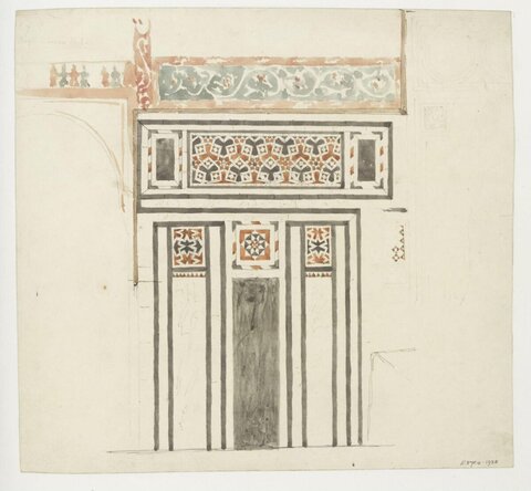 Watercolor Sketch of Mosaic Doorway Decoration