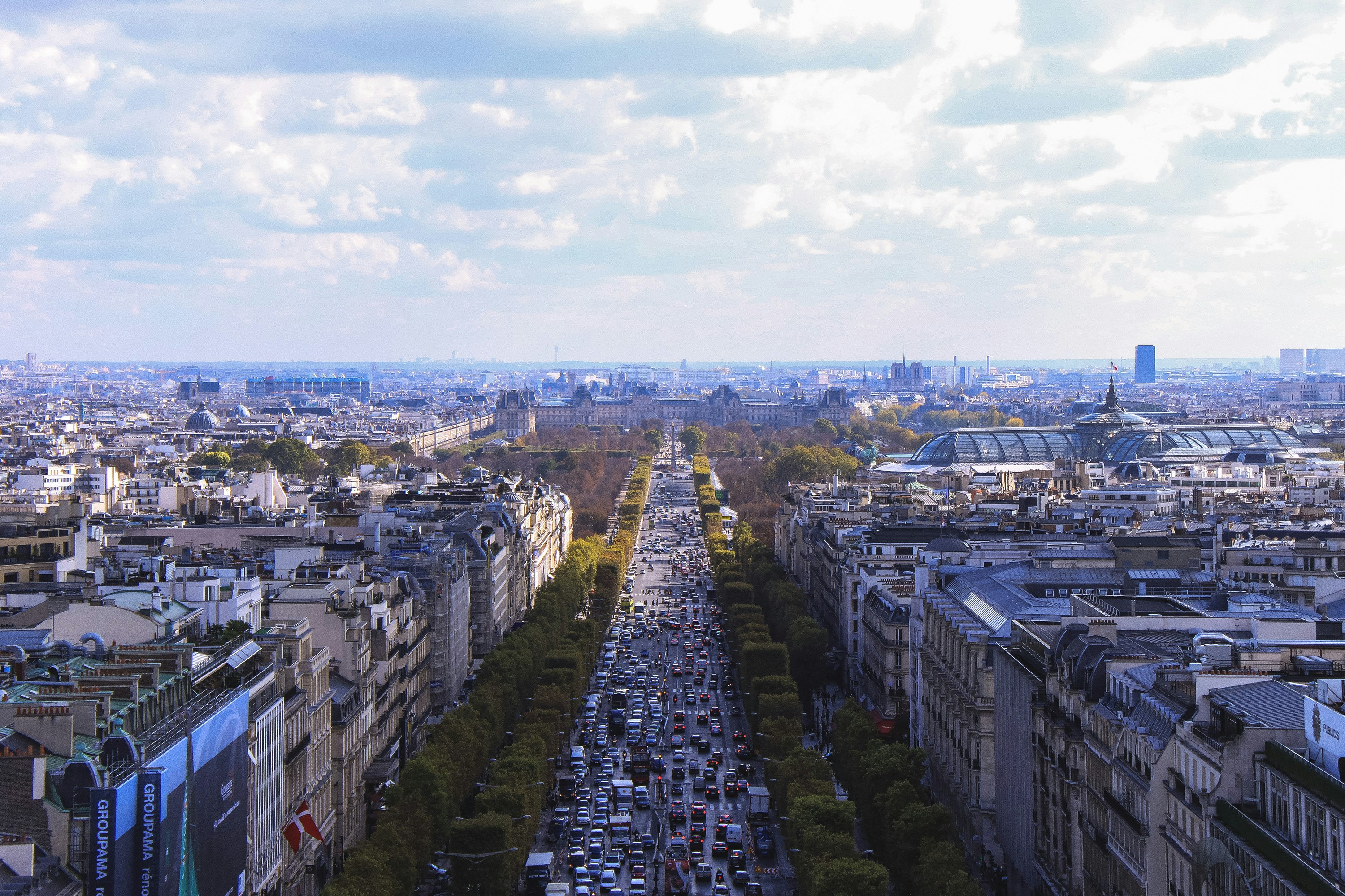 Paris Champs-Élysées Aerial View — City
